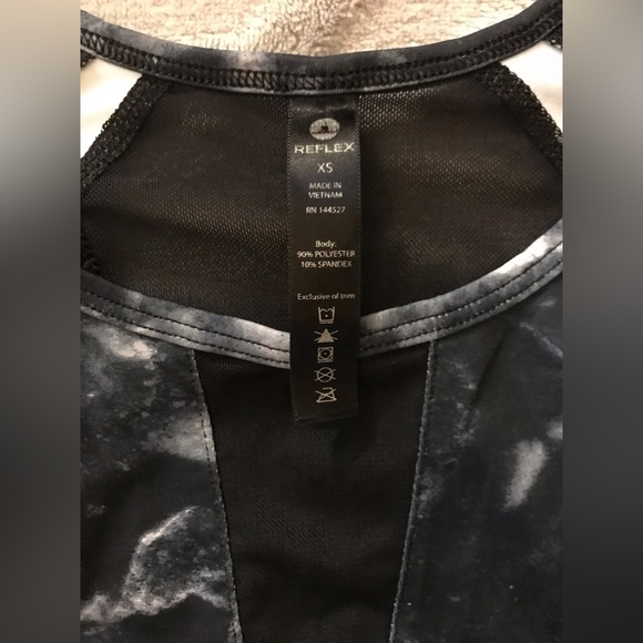 NWOT 90 Degree by Reflex Mesh Detailed Black & Grey Marbled Long Sleeve - XS - Picture 2 of 4